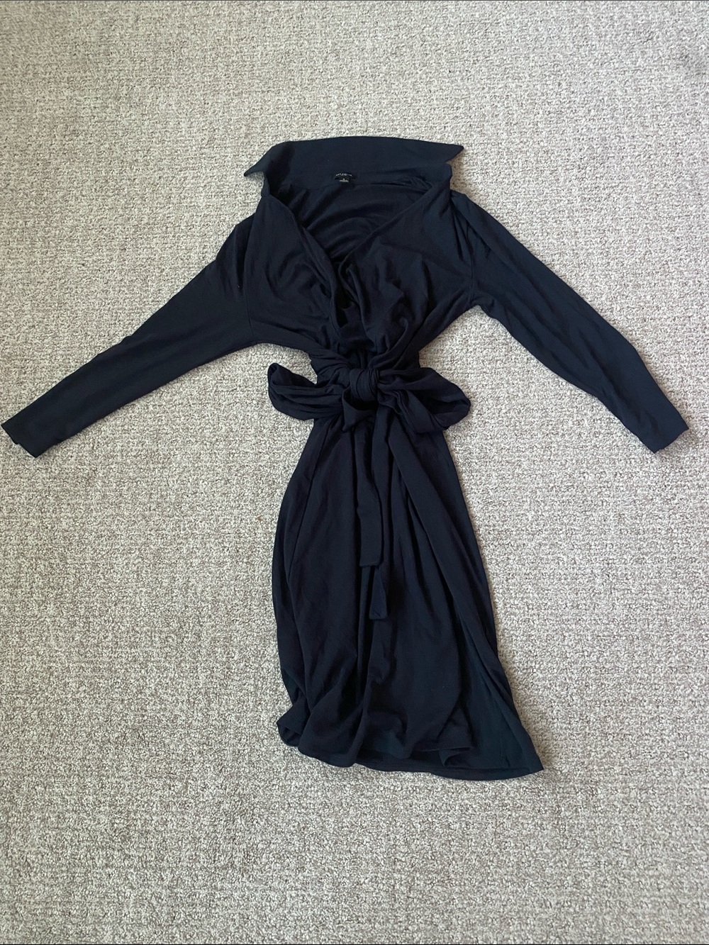 Ann Taylor Black Wrap Dress with Tie Waist Size 8